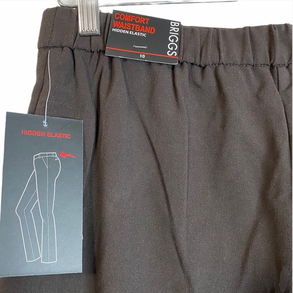 Briggs New York Brown Stretch Straight Leg Dress Pants 10 Career Business - Picture 8 of 11